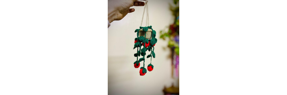 crochet strawberry vines basket